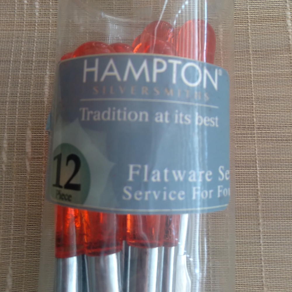 Hampton Silversmiths Flatware Set with Orange Handles - Picture 3 of 4